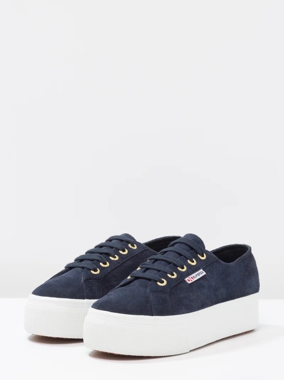 Superga 2790 SUEW Navy Suede Platform Sneakers EU 36 US 6 EUC